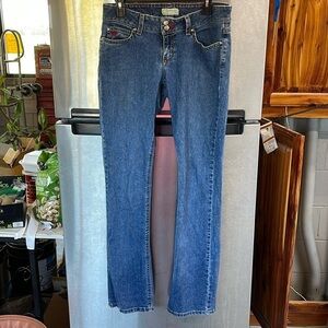 Women’s size 7/8 x 34 twenty x wrangler jeans 2 snap & low rise zip Straight leg